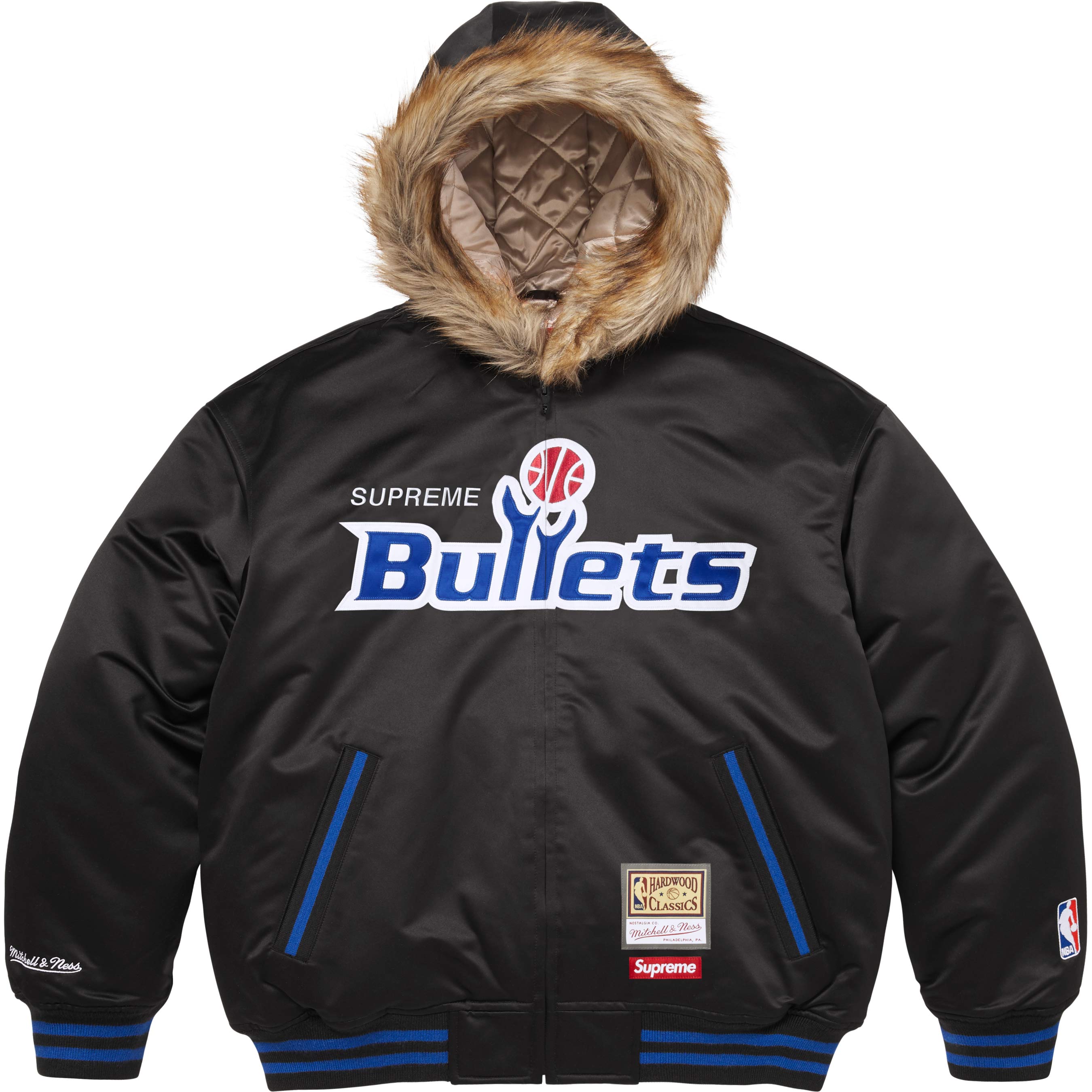 Supreme®/Mitchell & Ness® Teams Hooded Satin Varsity Jacket view 15